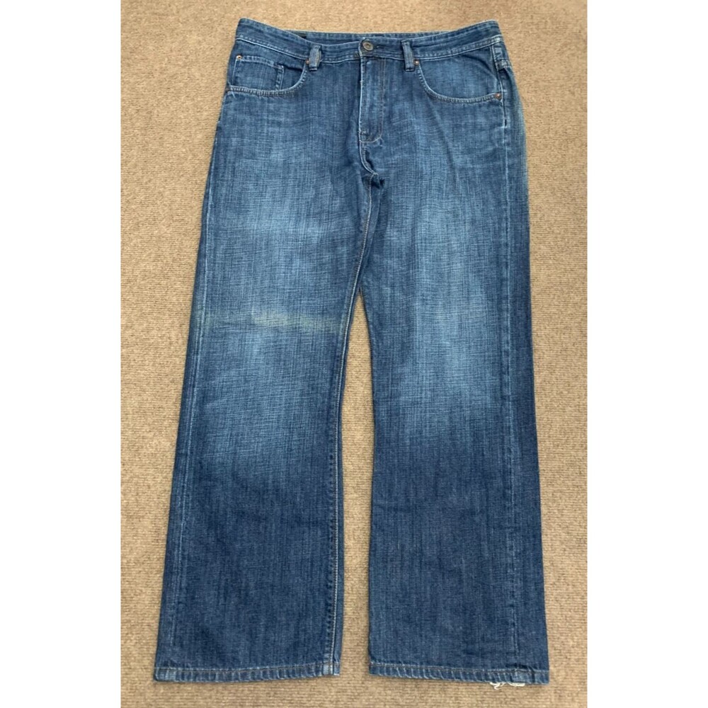 Buffalo David Bitton Jeans Mens 34x30 Ruffer Straight Loose Whiskered Y2K Denim